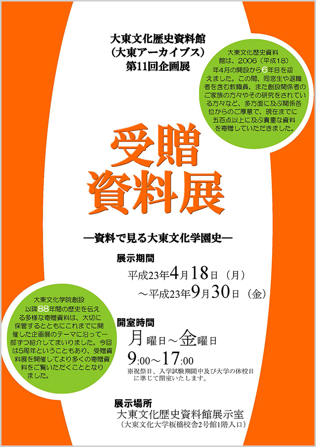 第11回企画展　受贈資料展