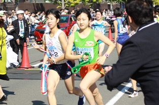 中継所での田山絵理選手