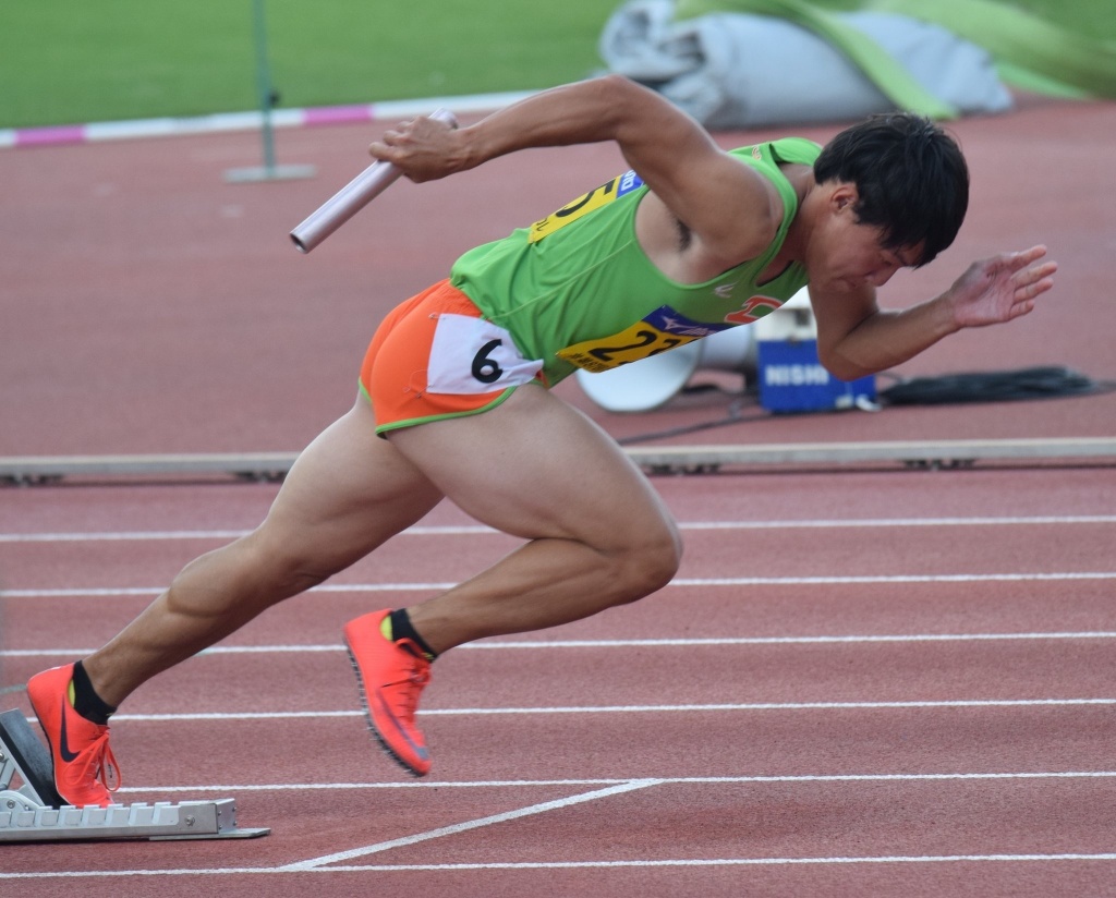 不動の１走として常に抜群のスタートを切ってきた霜鳥選手。今大会でも躍動した。（写真は全日本インカレ）