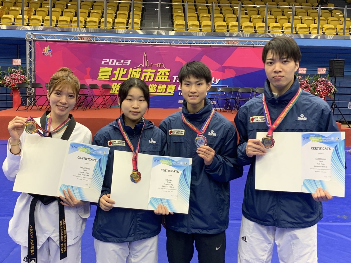 左から、岸田留佳選手、寒河江凛選手、涌井一匡選手、鈴木健太選手